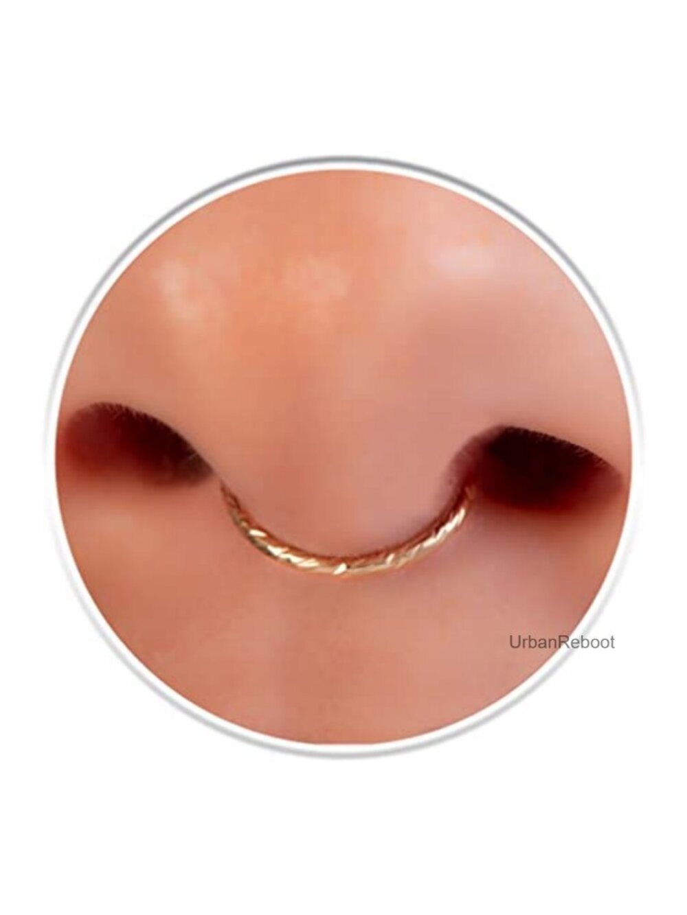 20G 8mm Gold Filled Septum Hoop Nose Ring, Hand-Polished Minimalist Piercing